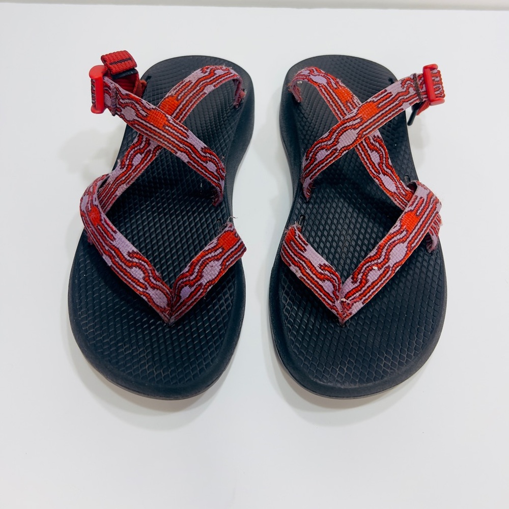 Chaco Tegu Sandals | Purple & Red Pattern | Size 11
